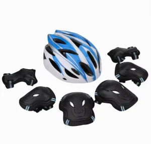 Professional Children and Adult Combined Sports Protective Gear Set for Roller Skating Bike Inline Skating Striped Design