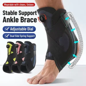 Professional Compression Ankle Support Brace Adjustable Sports Ankle Protector For Sprain Recovery & Prevention Men Women