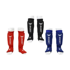 Professional Customized Logo Adjustable Elasticity Breathable Polyester Protection Shin Guards for Adult Use Boxing