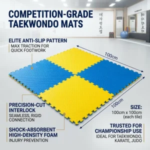 Professional Grade EVA Taekwondo Mat for Martial Arts School Certified Quality Standard Institution Equipment Educational Use