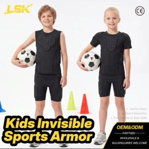 Professional Grade Kids Invisible Sports Armor Youth Padded Protective Suit for Soccer Football Rugby Compression Kit Pro