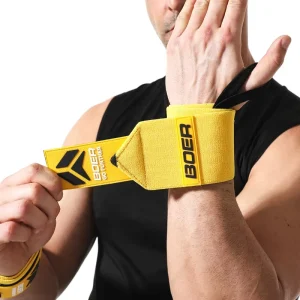 Professional Heavy Duty Weightlifting and Powerlifting Wrist Wraps with Adjustable Thumb Loop for Strength Training