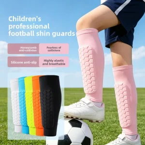 Professional Kids Soccer Shin Guards EVA Honeycomb Padded Compression Breathable High Elasticity Anti-Collision Gear Custom Logo