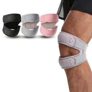 Professional Neoprene Adjustable Patella Knee Strap Dual Silicone Pads Breathable Advanced Protection for Running Spring