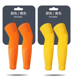 Professional Soccer Socks Pockets Leg Shin Guard Elastic Towel Bottom Navy Blue Long Anti Slip Football Socks With Shin Pads
