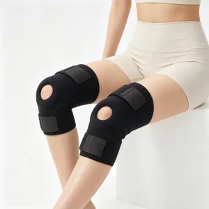 Professional Sports Protection JW Knee Guards Sided N Fabric Adjustable Straps Compression Breathable Design Black Sizes S XL
