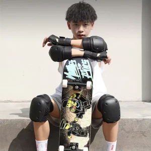 Professional Sports Roller Skating Protector Knee Elbow Pad Wrist Guard Land Surfboard Skateboard Protective Gear for Kids Adult