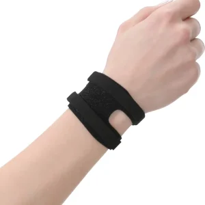 Professional Wrist Guard Natural Rubber PVC Breathable Windproof Hook Eye Closure Customizable Badminton Elastic Fitness
