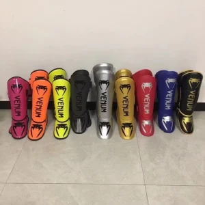 Pu Leather Training Muay Thai Shin Guards Mma Kick Boxing Custom Design Thai Shin Instep Guards Shinguard