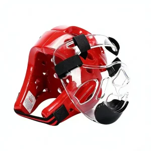 Quteng Lightweight ABS Transparent Face Shield Martial Arts Mask for Taekwondo Karate Boxing Unisex Training Equipment