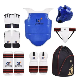 QutengKickboxing Chest Protector Martial Arts Sparring Kit Custom Logo Taekwondo Gear Muay Thai Body Protector Sanda Training
