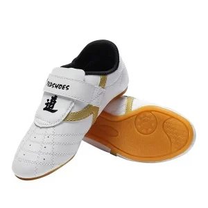 QutengNew Style Taekwondo Training Shoes with Laces Martial Arts Training PU Material Breathable Unisex Taekwondo Training Shoes