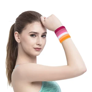 Rainbow Colors Sports Absorbent Towel Breathable Wrist Guard for Basketball Badminton Tennis Running Fitness