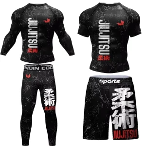 Rash Guard Bjj MMA Clothes And Shorts For Men Brazilian Rashguards Grappling Bjj Boxing Rash Guard Uniforme Bjj Clothes