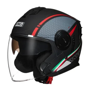 Red BY-760 Retro Half-face Helmet Motorcycle Riding UV Protection Double Lens Helmet