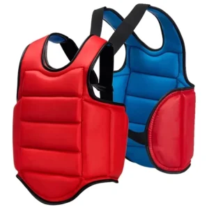 Red/Blue Martial Art Karate Training Body Protector Sparring Gear Boxing Set PU Material Durable