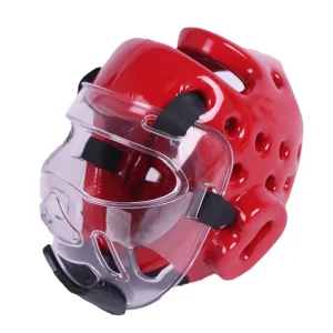 Red Blue NBR+PVC Martial Arts Protective Karate Taekwondo Helmet Sparring Gear