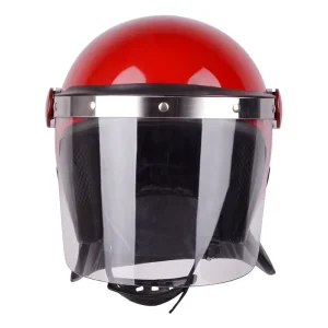 Red Full Face Protective Helmet with PC Visor for Security Patrols and Covert Operations
