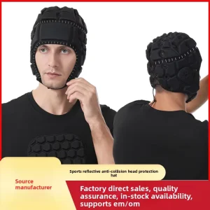Reflective Strips Goalkeeper Hood EVA Sponge Elastic Adjustable Riding Helmet Cap Head Guard for Baseball Basketball Volleyball