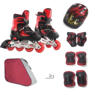 Roller Inline Skates Shoes with Bag Helmet Protective Gear Skating Shoes for Boys