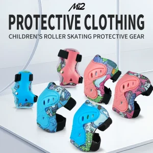 Roller Skate Protective Gear Set Children Knee Elbow Pads Adjustable Skate Guards for Kids Beginners Aggressive