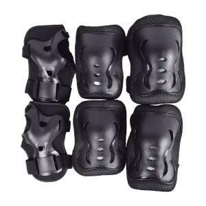 Roller Skating Knee Elbow Pads 6 Piece Set Breathable Sponge Comprehensive Protection for Adults Skateboard Cycling Running