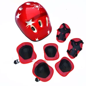 Roller-skating Balance Protective Gear Device With Helmets Wrist Elbow Knee Pads Set