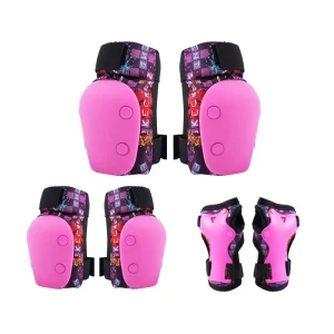 Roselle 6pc set Children Kids Outdoor Sports Hard Shell Lightweight Plastic Protective Gear for Cycling Roller Skate Skating