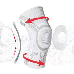 Rotary Adjust Knee Brace Spring Support Silicone Knee Protector Compression Knee Pad for Outdoor Sports Workout