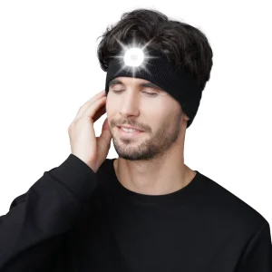 Running Fitness Hiking Night Fishing Sweat absorbing LED Light Acrylic Fiber Headband