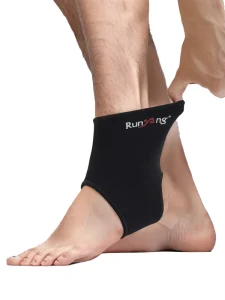 Runyang Glintic Thin Sports Ankle Brace Nylon Elastic Breathable Support Football Compression Sleeve Black Adult Men