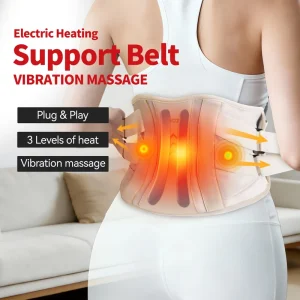 Safe Reliable Electric Heating Lumbar Brace Plug And Play Vibration Massage Waist Support For Office Worker Back Pain Relief