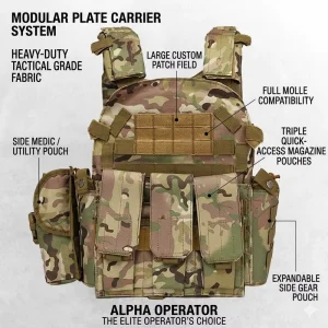Security Protective Vest Adjustable Tactical Equipment Lightweight Full Body Protection Design