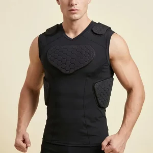 Shockproof Lightweight Chest Rib Protector Sleeveless Padded Undershirt High Density EVA Padding Anti Impact Body Guard Wear
