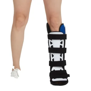 Short Fracture Boot Ankle Support Brace AFO Foot Drop Orthosis Splint with Front Protection Plate for Injury Recovery