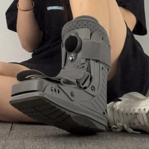 Short Grey Orthopedic Air Walker Boot Medical Cam Walking Brace for Ankle Injury Support