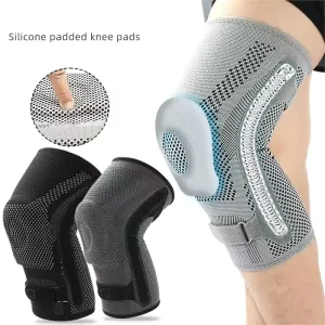 Silicone Spring Compression Knee Pads Running Hiking Anti Slip Nylon Knee Pads Basketball Cycling Outdoor Protective Gear