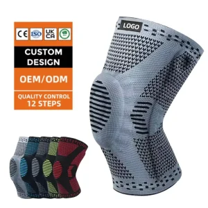 Silicone Spring Patella Pad Sports Knee Brace Support Sleeve with Side Spring Bar Support