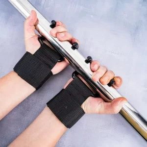 Single Double Barbell Dumbbell Weightlifting Deadlift Pull up Squat Protective Gear Wrist Support Assist Band Double Hooks