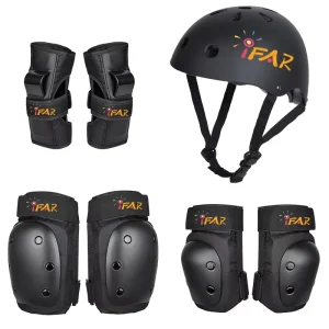 Skateboard Skating Scooter Protective Gear of Knee Hand Pads Wrist Guard with Helmet