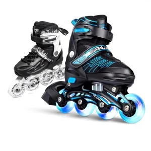 Skates Small Number One Beginner Adult Boys Girls Full Flash Professional Children’s Roller Skate Single Row Wheels PU Mesh