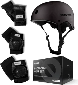 Skating Protective Gear Set for Adults & Youth Helmet Knee Pads Elbow Pads & Wrist Guards for Inline Skating Roller Skating