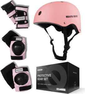 Skating Protective Gear Set for Adults & Youth Helmet Knee Pads Elbow Pads & Wrist Guards for Inline Skating Roller Skating
