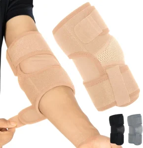 Skin Color Custom Sports Elastic Breathable Elbow Compression Adjustable Elbow Support Sleeve For Basketball Tennis