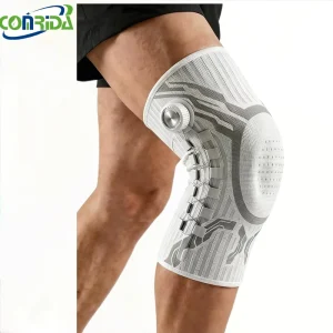 Snap on Knee Pads For Running And Basketball Featuring Spring Support And Silicone Shock Absorption