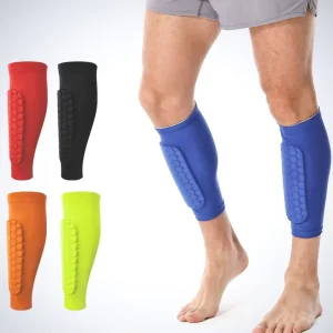 Soccer Honeycomb Calf Support Shin Guards Shin Pads for Kids Youth Adult