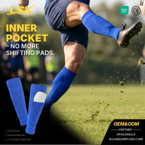 Soccer Leg Sleeves With Inner Pocket CE OEKO TEX Certified Breathable Shin Guard Sleeves No Shifting Football Calf Sleeves