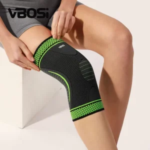 Soft Elastic Knitted Compression Knee Sleeve Anti slip Sports Support Brace Breathable Protector for Fitness Training