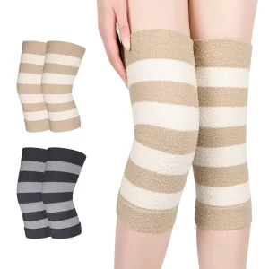 Soft Knee Brace with Striped Pattern Constant Temperature Knee Warmers for Winter Warmth Pro