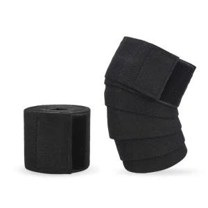 Soft Nylon & Cotton Compression Knee Support Bandage 7mm Thick Weight Lifting Wraps with Custom Logo